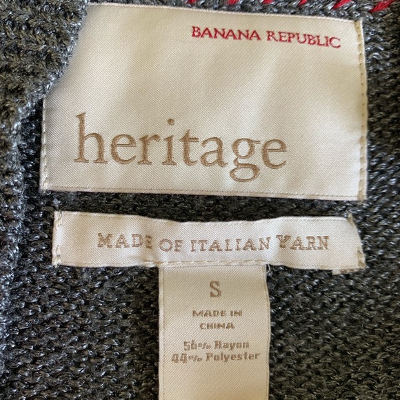 *SOLD* Banana Republic Heritage Metallic Open Cardigan Gray Sz S - Picture 4 of 8